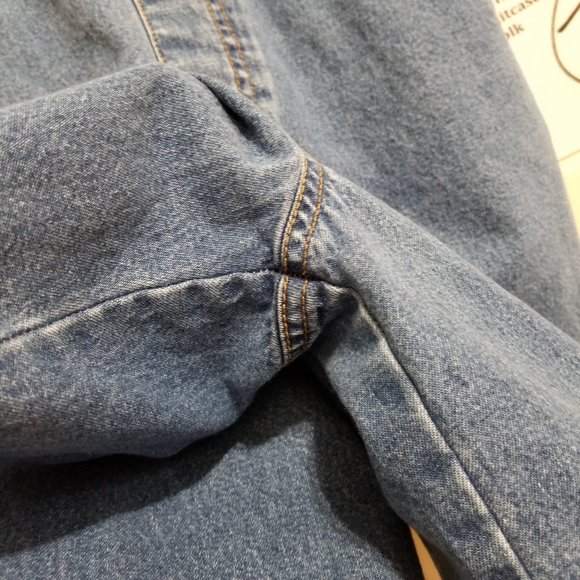 Squeeze Jeans overalls Medium denim shorts utility bib carpenter VINTAGE 90s - Picture 7 of 14